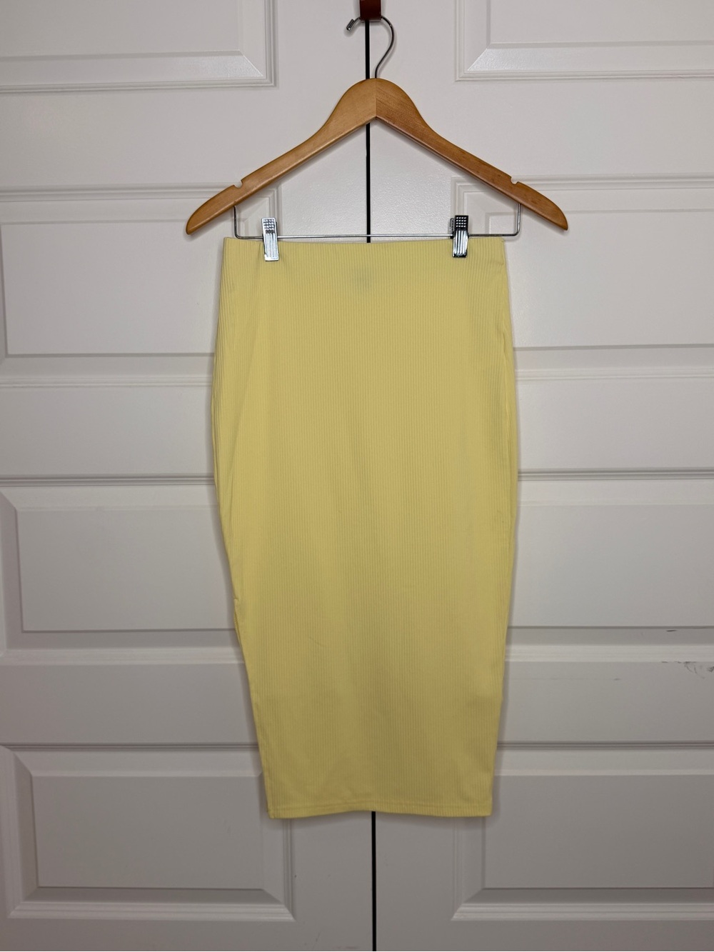 SHEIN Pale Yellow Long-Sleeve Ribbed Square-Neck 2 piece outfit